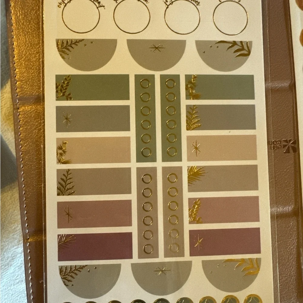 Erin Condren Planning Tri Fold Rose Gold Folio, planner tablet, sticker sheet